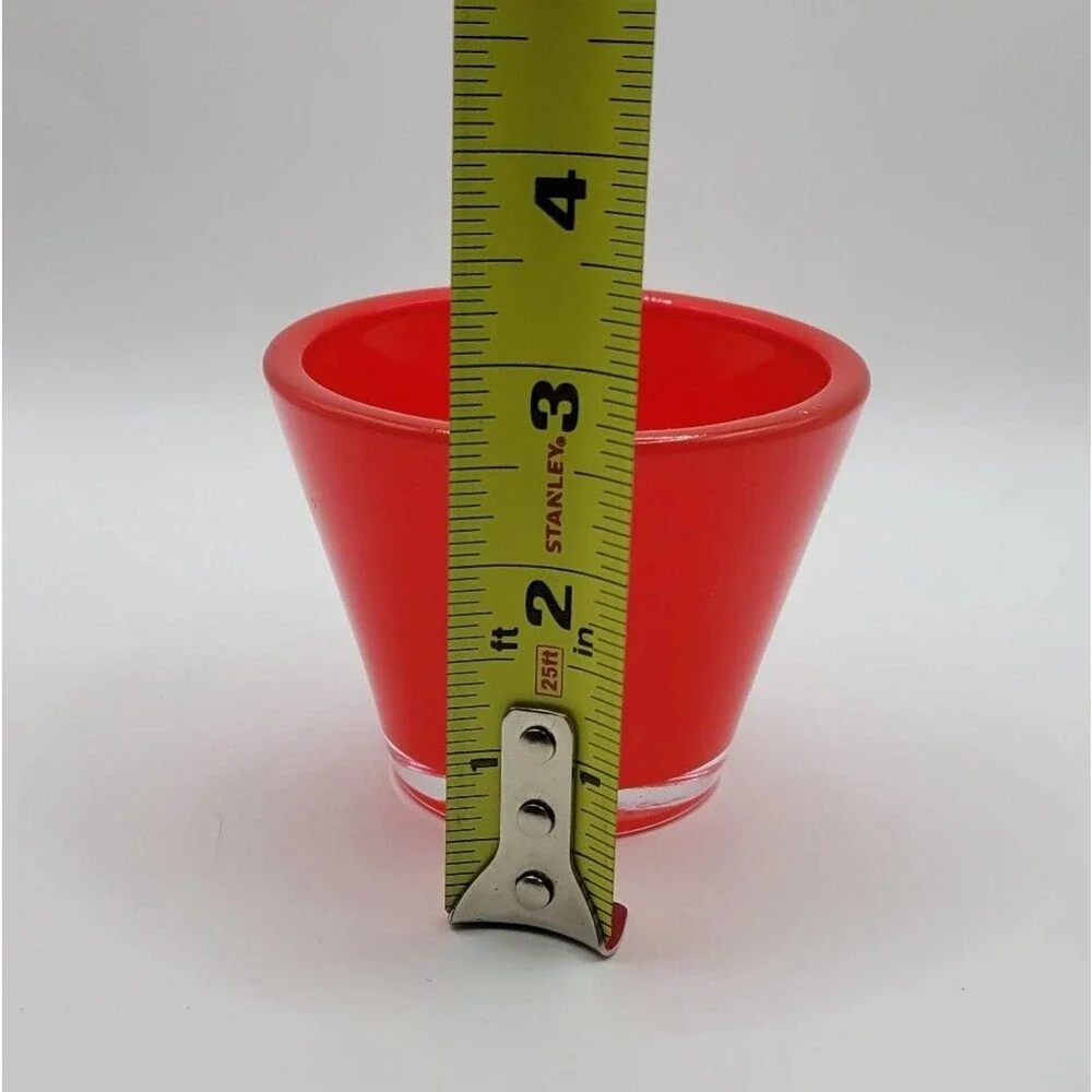 Crate & Barrel Lolli Tomato Red Glass Votive Candle Holder Made in Germany